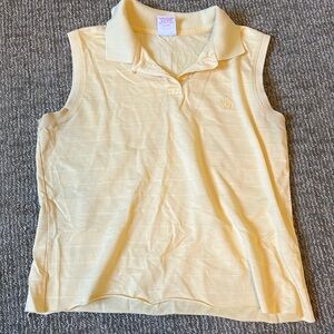 Yellow collared muscle tee, slightly cropped!